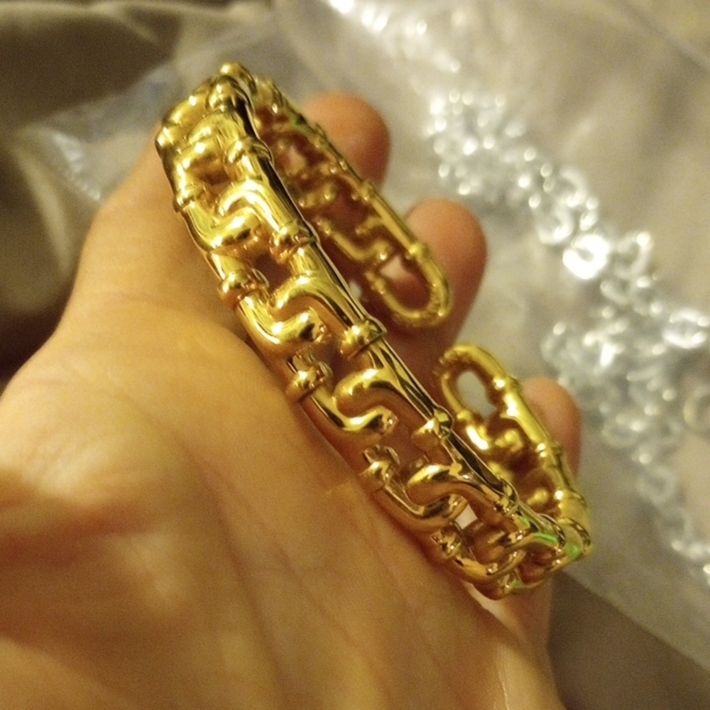 Joan Rivers Gold Chain Link Cuff Bracelet